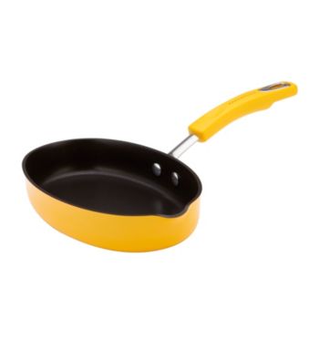 Rachael Ray® Porcelain II 9-Inch Yellow Oval Skillet with Pour Spout