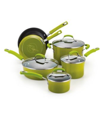 Rachael Ray® Porcelain II 10-pc. Green Cookware Set