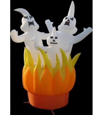 10' Inflatable Ghosts On Fire