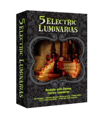 Set of 5 Electric Pumpkin Luminaries