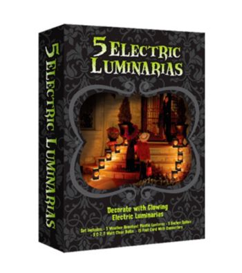 Set of 5 Electric Luminaria Kit- Jack O'Lantern