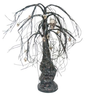 Haunted Dead Tree with Skulls