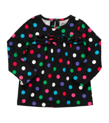 Carter's® Girls' 2T-6X Black Long Sleeve Polka-Dot Top