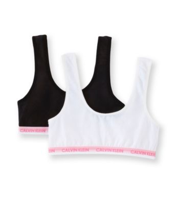 Calvin Klein Girls' Black/White 2-pk. Sports Bras
