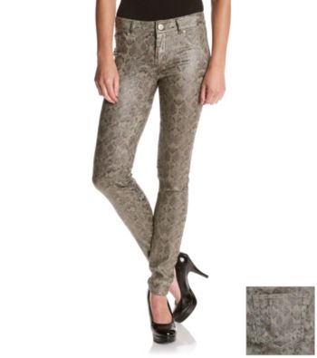 Fire® Juniors' Snake-Print Skinny Jeans