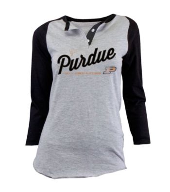 Soffe® Juniors' Purdue Grey Baseball Tee