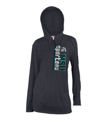 Soffe® Juniors' Michigan State Black Burnout Hoodie