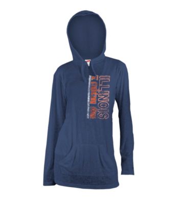 Soffe® Juniors' Illinois Navy Burnout Hoodie