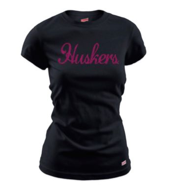 Soffe® Juniors' Nebraska Glitter Screen Tee