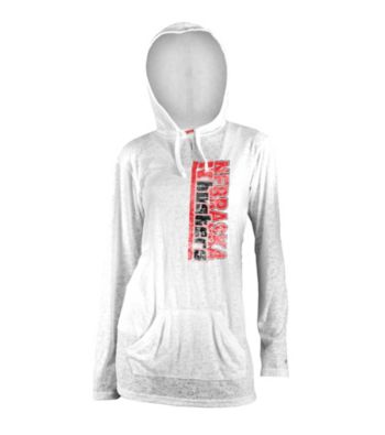 Soffe® Juniors' Nebraska White Burnout Hoodie