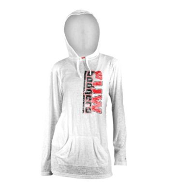 Soffe® Juniors' Wisconsin White Burnout Hoodie