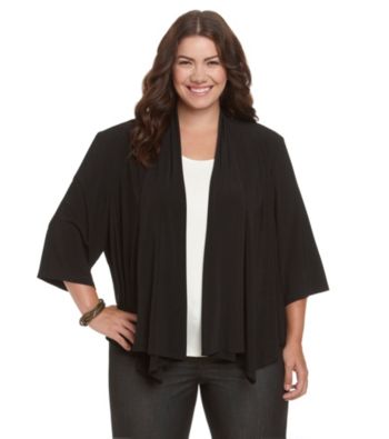 R & M Richards® Plus Size Drapefront Shrug