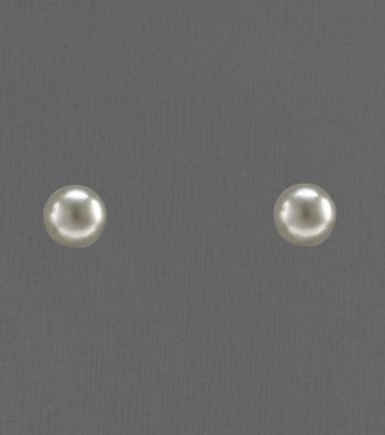 14K White Gold Polished 4MM Ball Stud Earrings