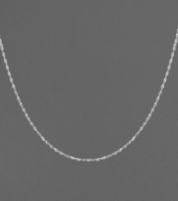 14K White Gold Twisted Singapore Chain Necklace