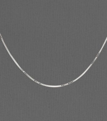 14K White Gold Box Chain Necklace