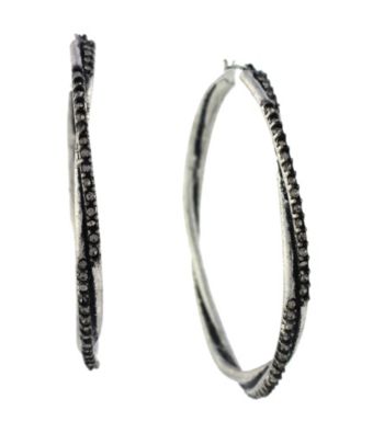 Jessica Simpson Silvertone Twist Hoop Earrings