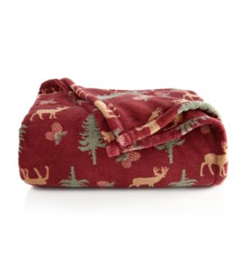 LivingQuarters Micro Cozy Lodge Deer Throw