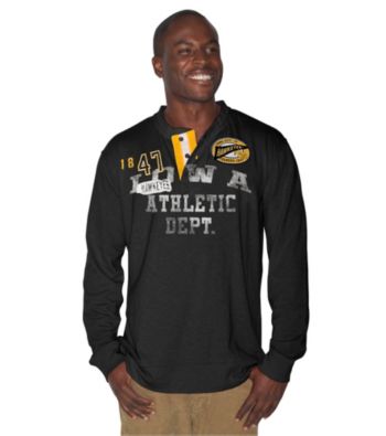 G-III Men's Black Iowa Cruise Henley Top