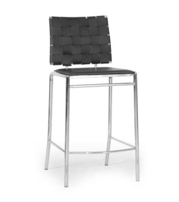 Baxton Studios Set of 2 Vittoria Leather Modern Counter Stool