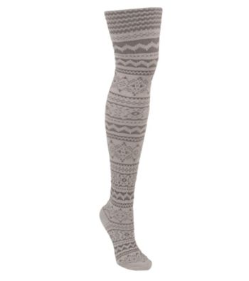 MUK LUKS® Patterned Microfiber Tights - Pearl Battleship