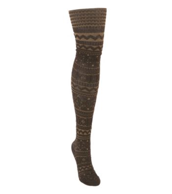 MUK LUKS® Patterned Microfiber Tights - Camel Java