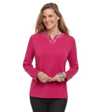 Breckenridge® Solid Embellished Tee