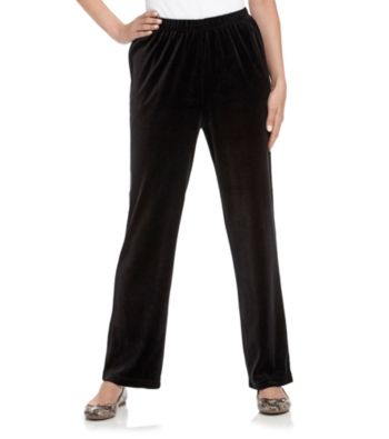 Breckenridge® Petites' Solid Pull-On Velour Pant