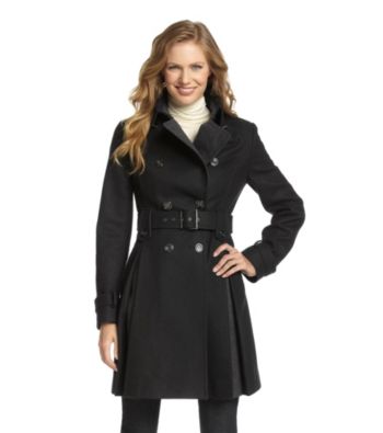 Laundry Double Breasted Pleated Walker Coat