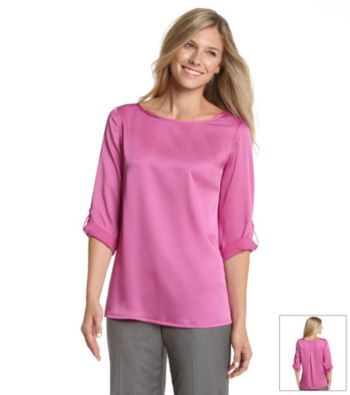 Kasper® Roll-Sleeve Blouse