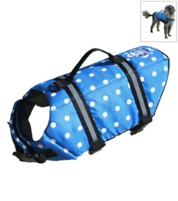 Paws Aboard Designer Blue Polka Dot Doggy Life Jacket