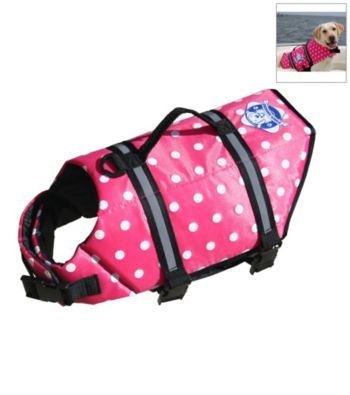 Paws Aboard Designer Pink Polka Dot Doggy Life Jacket