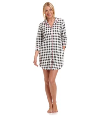 DKNY® Knit Sleepshirt - Black Check