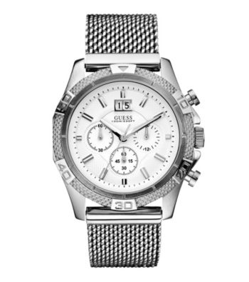 Guess Silver Boldly Detailed Sports Chronograph Watch