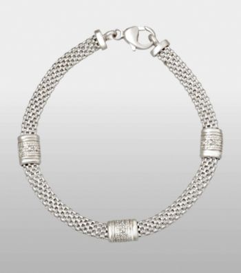 Sterling Silver and Diamond Accent Bracelet