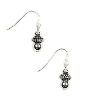 Napier® Oxidized Silver Beaded Drop Earrings