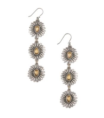 Lucky Brand® Two Tone Floral Linear Earrings