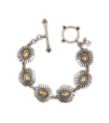 Lucky Brand® Two Tone Floral Toggle Bracelet