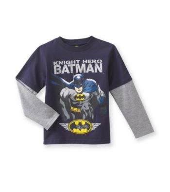Batman® Boys' 4-7 Navy Long-sleeve Knight Hero Tee