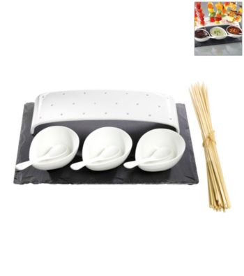 Luigi Bormioli Slate & Porcelain 8-pc. Skewer Serving Set