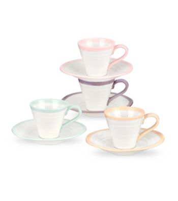 Sophie Conran for Portmeirion® Carnivale Set of 4 Assorted Espresso Cups and Saucers