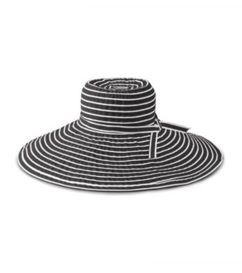 San Diego Hat Co.® Women's Black/White Stripe Ribbon Braid XL Brim Hat