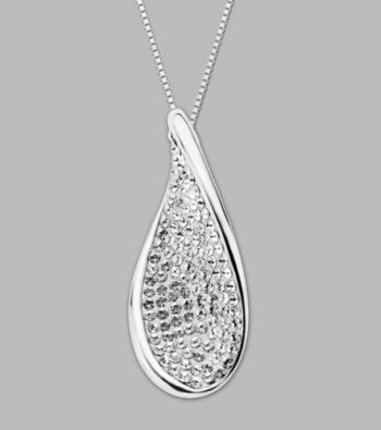 Crystal Teardrop Pendant in Sterling Silver