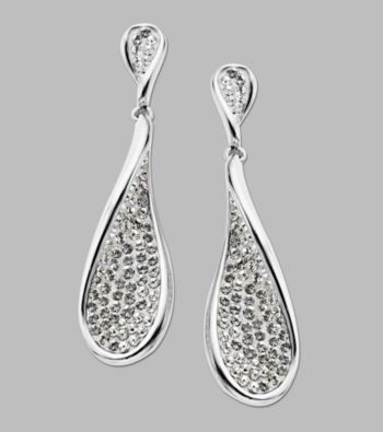 Crystal Teardrop Earrings in Sterling Silver