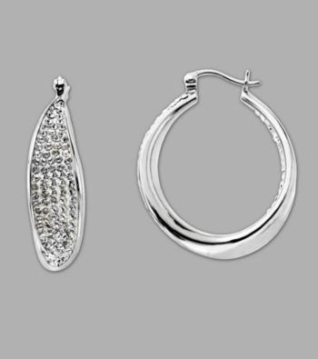 Crystal Hoop Earrings in Sterling Silver