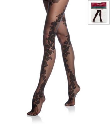 Hanes® Black Silk Reflections Trellis Control Top Tights