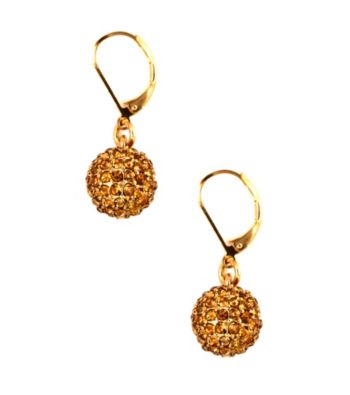 Anne Klein® Goldtone and Topaz Fireball Drop Earrings