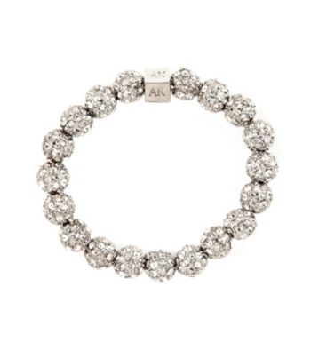 Anne Klein® Crystal and Silvertone Fireball Stretch Bracelet