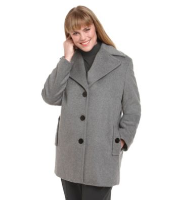 Calvin Klein Plus Size Single-Breasted Peacoat