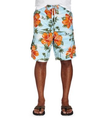 True Nation™ Men's Big & Tall Blue Surf Island Board Shorts