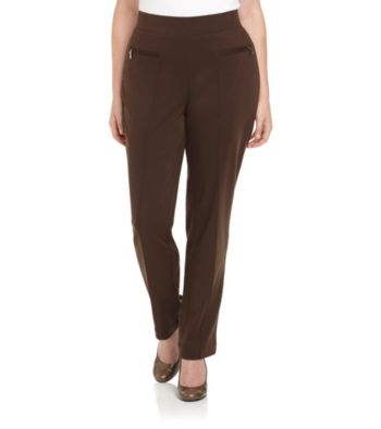 Rafaella® Plus Size Ponte Pant with Gold Zippers